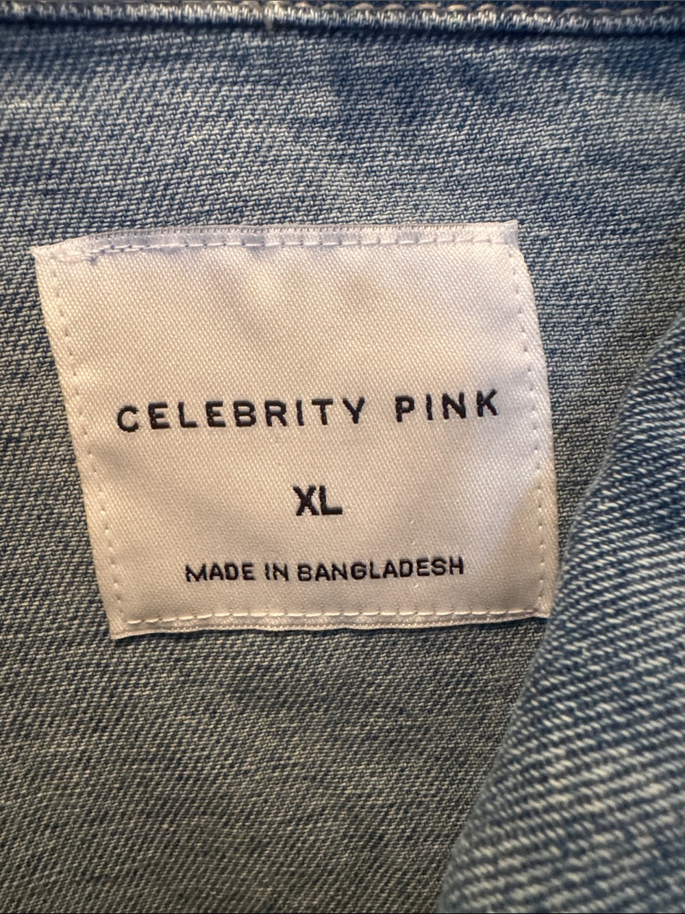 Celebrity Pink Light Wash Denim Bomber Jacket - Light Blue - Picture 4 of 5